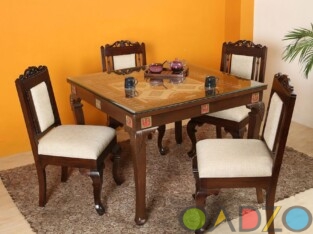 Timeless Beauty : Teak Wood 4 – Seater Dining Table –